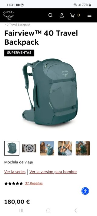Mochila Osprey Fairview 40L Azul NUEVA