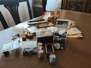 Lote accesorios y Muebles Casa Muñecas Antiguo