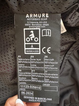 Chaqueta Moto Armure Talla XXL