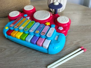 Juguete musical piano y batería para niños