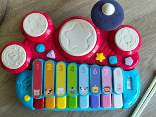 Juguete musical piano y batería para niños