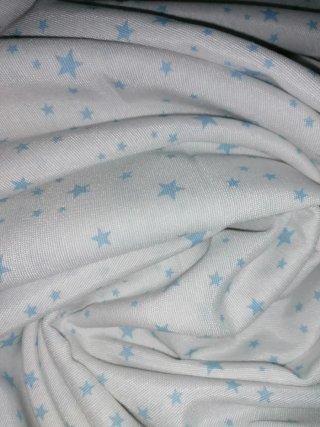 Scampolo tessuto bianco con stelle azzurre