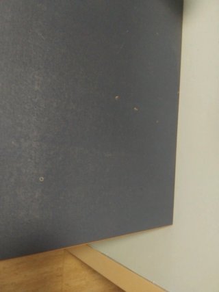 Escritorio con silla madera y metal azul