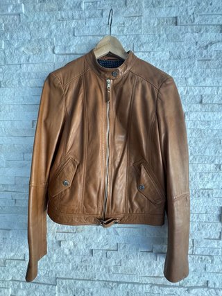 Cazadora Piel Massimo Dutti Marrón