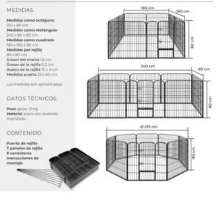 Parque para perros metálico plegable