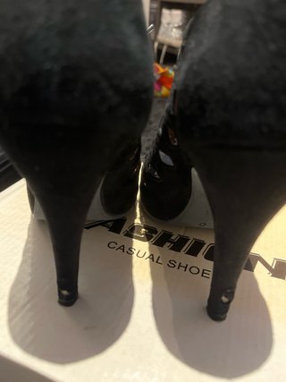 Zapatos Zara Mujer Tacón Abierto Negro