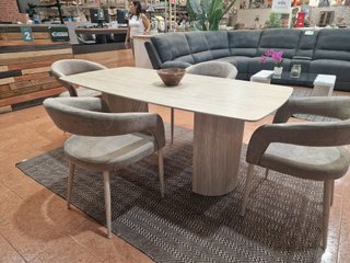 Mesa Comedor Petra Efecto Mármol y 4 Sillas