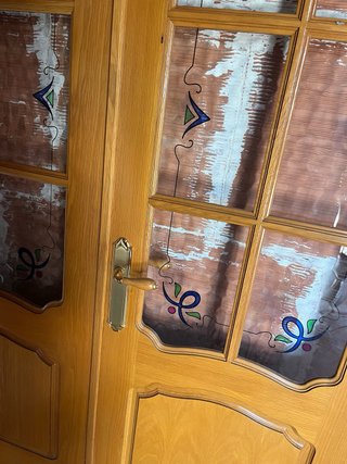 Puertas Dobles de Roble con Cristal fhusing