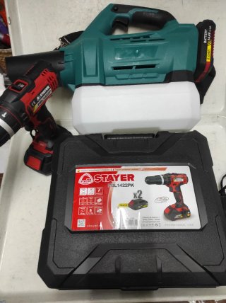 Taladro y fumigador a batería