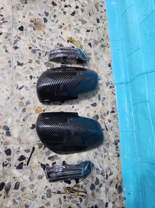Carcasas Espejo Carbono + Intermitentes LED