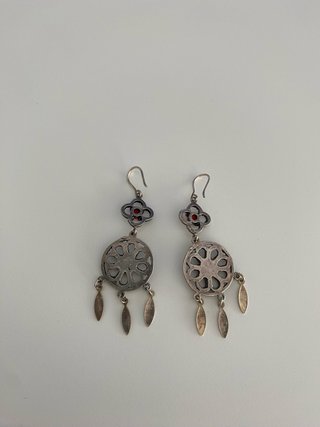 Pendientes plata y coral