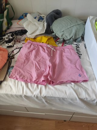 Bañador rosa a rayas