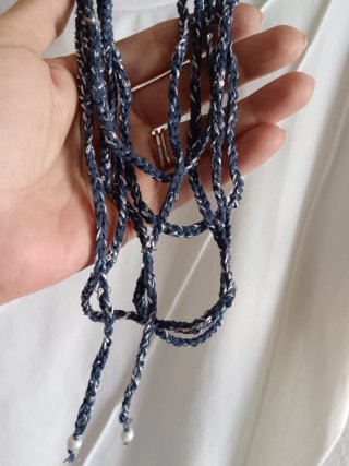 Collar estilo boho azul y plateado