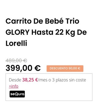 Carro bebé Glory Lorelli Capazo+silla