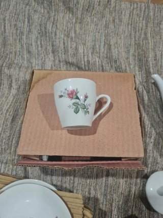 Juego de té porcelana flores rosas