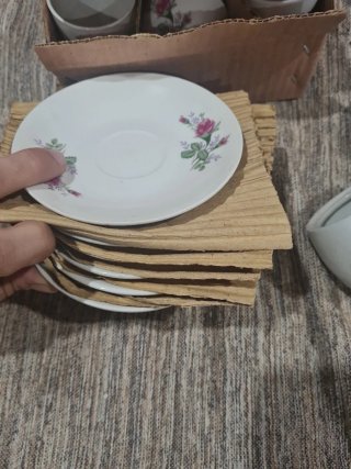 Juego de té porcelana flores rosas