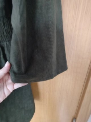 Vestido camisero pana verde oliva