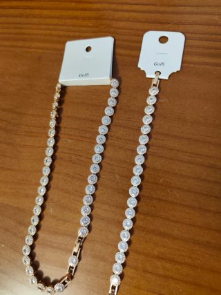 Conjunto collar y pulsera Golfi dorados