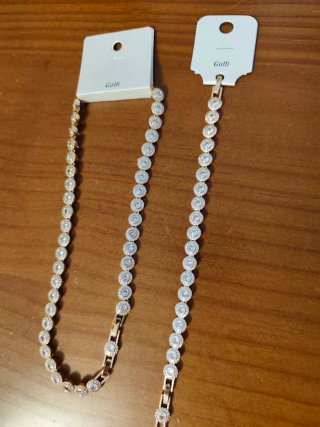 Conjunto collar y pulsera Golfi dorados
