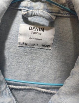 Chaqueta vaquera Bershka 3 tonos azul T. S