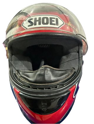 Casco de Moto SHOEI Negro Rojo Llamas