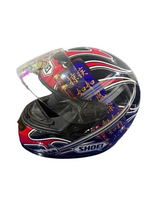 Casco de Moto SHOEI Negro Rojo Llamas