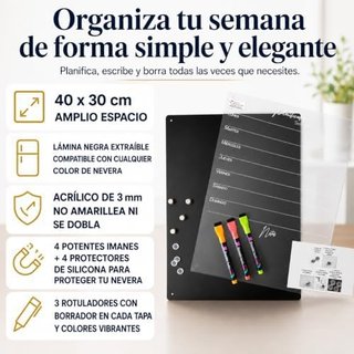 Pizarra Semanal Acrílica Transparente A3