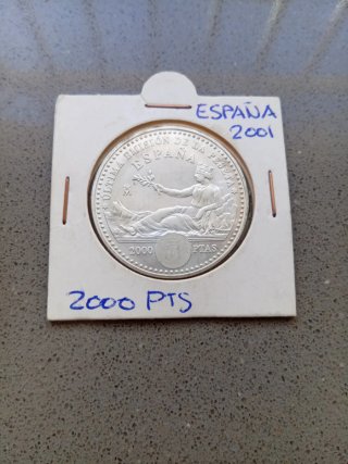 Moneda Plata 2000 Pesetas España 2001