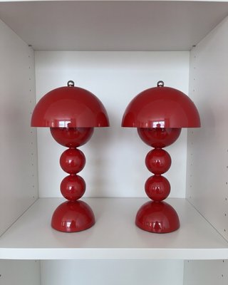 Lote 2 Lámparas Vintage Roja Años 80