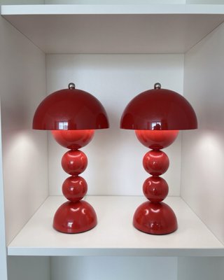 Lote 2 Lámparas Vintage Roja Años 80