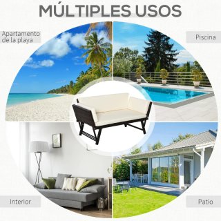Divano in rattan 2 posti convertibile