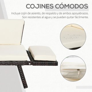 Divano in rattan 2 posti convertibile