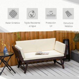 Divano in rattan 2 posti convertibile