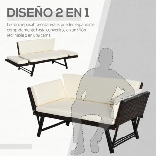 Divano in rattan 2 posti convertibile