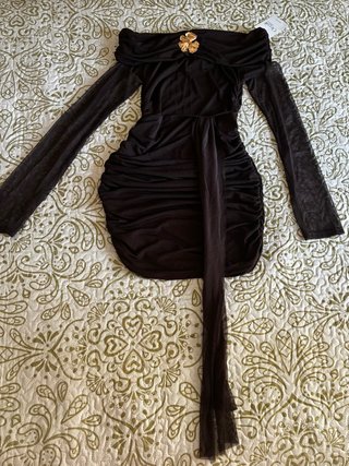 Vestido marrón chocolate midi
