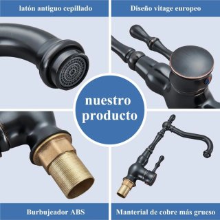 Grifo de cocina negro estilo retro