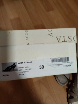 Sandalias ACOSTA tacón beige/dorado
