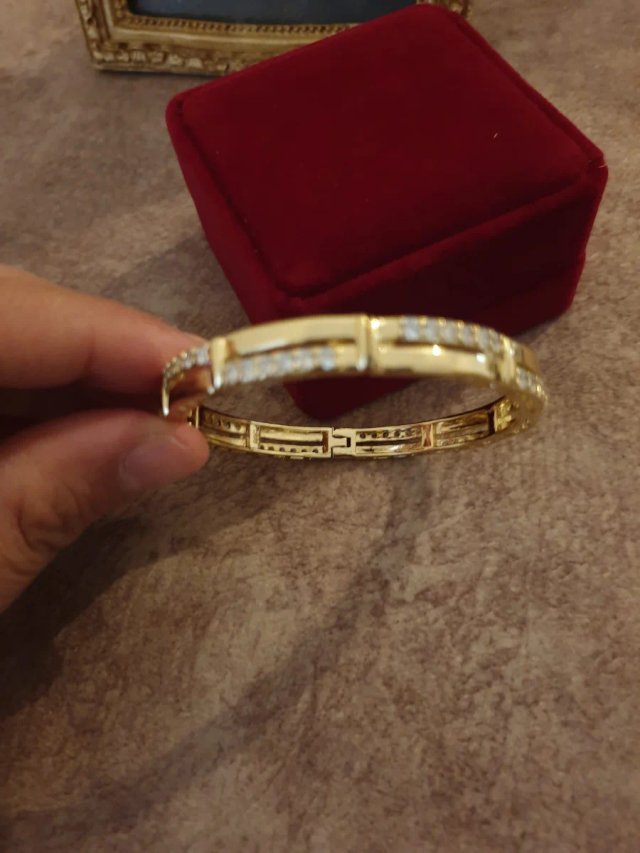 Pulsera chapada en oro 18k con circonitas