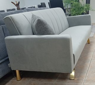 Sofá Cama Terciopelo Gris*, Cómodo. ¡EN OFERTA!