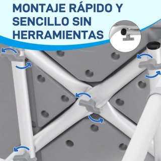 Taburete Ducha Silla Baño con Respaldo
