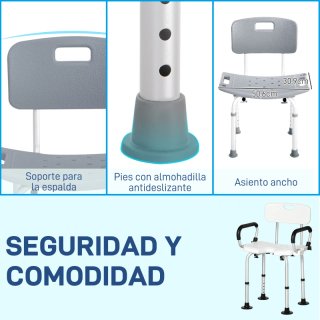 Taburete Ducha Silla Baño con Respaldo