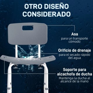 Taburete Ducha Silla Baño con Respaldo