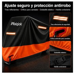 Funda Moto Maizjok XL Impermeable Naranja/Negro