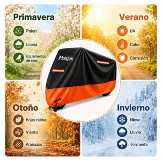 Funda Moto Maizjok XL Impermeable Naranja/Negro