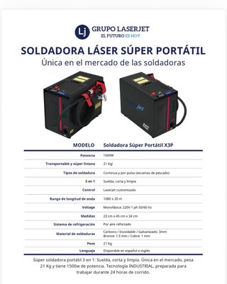 Soldador Láser Profesional 1500w
