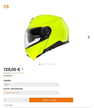 Casco Schuberth C5 Fluo Amarillo Talla L