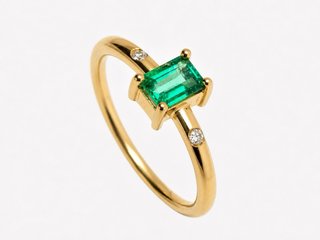 Anillo Oro 18k Esmeralda Colombiana