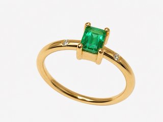 Anillo Oro 18k Esmeralda Colombiana