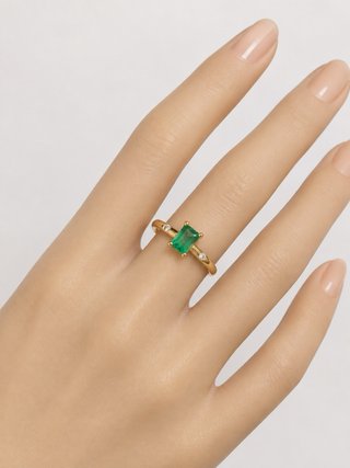 Anillo Oro 18k Esmeralda Colombiana