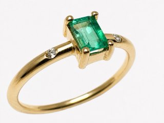 Anillo Oro 18k Esmeralda Colombiana